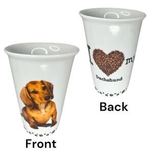 VTG Littlegifts I LOVE MY DACHSHUND Puppy Dog COFFEE MUG TEA CUP 16oz. Vase